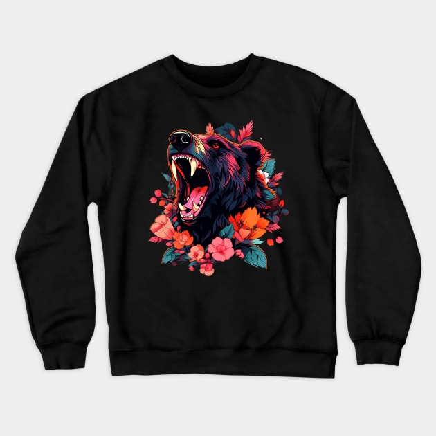 black bear Crewneck Sweatshirt by piratesnow